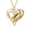 Collier coeur 3D personnalisé avec placage d'or