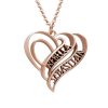 Collar de corazón 3D personalizado con baño de oro rosa