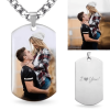Collar de fotos de acero inoxidable grabado para padre
