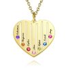 Collar con grabado de corazón y piedra de nacimiento personalizada, regalo de 14 quilates chapado en oro