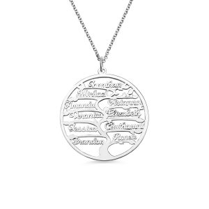 Collana personalizzata per albero genealogico 1-13 nomi