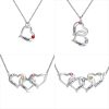 Collana con cuori intrecciati personalizzati con Birthstone