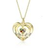 Engraved & Birthstone Personalized Necklace Love Family