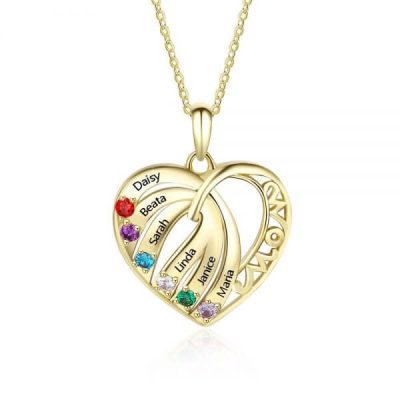 [2022 Hot Sale] Weihnachtsgeschenke für Mama 925 Sterling Silber Geburtsstein-Halskette