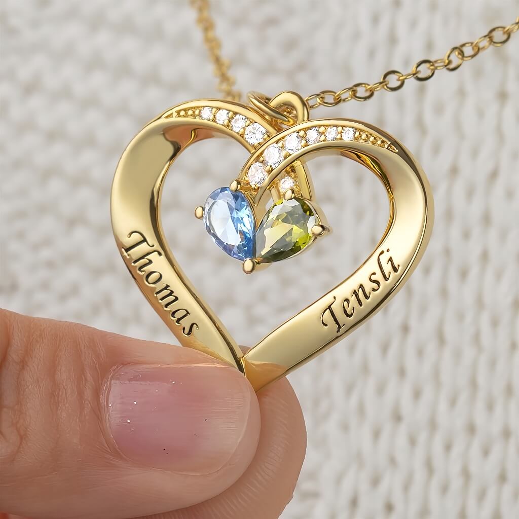 Forever Together Engraved Birthstone Necklace - Image 9