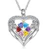 Nome personalizzato e Birthstone Angel Wings Necklace