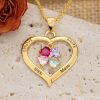 Collana personalizzata con pietra portafortuna a cuore con incisione