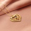 Collier Famille Personnalisé en Forme de Coeur 2-4 Prénoms