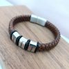 High quality interwoven men's brown  bracelet