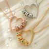 collar de piedra de nacimiento de corazón personalizado