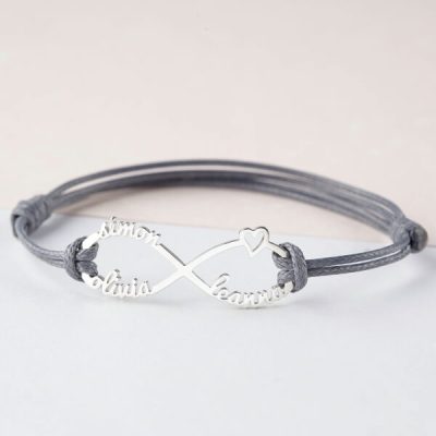 Personalized 925 sterling silver women infinity bracelet
