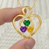 Hearts of Infinity Personalized Birthstone Necklace