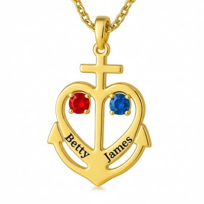 Camargue Cross Necklace – Dainty Anchor Cross Pendant, Minimalist Faith Hope Love Jewelry