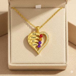 Newest Heart Birthstone Necklaces in 925 Sterling Silver