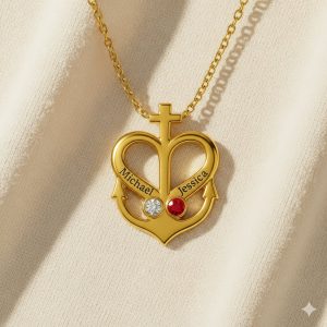 Dainty Anchor Cross  Faith Hope Love Jewelry