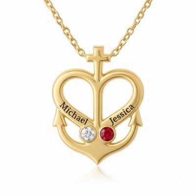 Dainty Anchor Cross  Faith Hope Love Jewelry