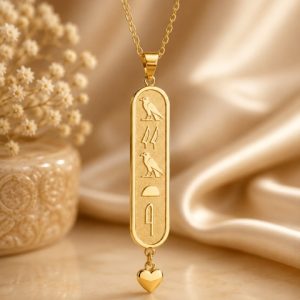 Egypt Custom Name Heart Jewelry