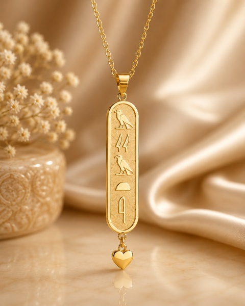 Egypt Custom Name Heart Jewelry